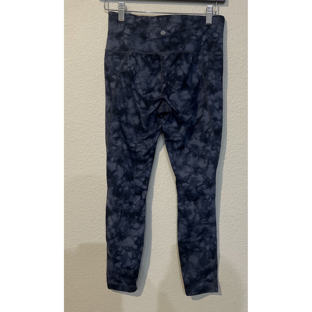 Athleta Powervita BLUE TIE DYE Salutation 7/8 Ankle Tight Leggings SMALL